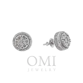 10K GOLD ROUND DIAMOND CLUSTER EARRINGS 1.41 CTW