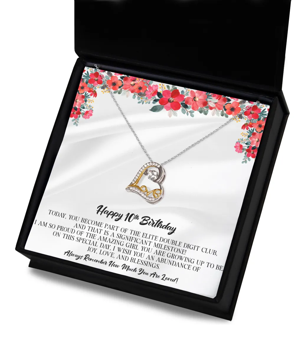 10th Birthday Love Dancing Necklace Today You Become Part Of The Elite Double Digit Club