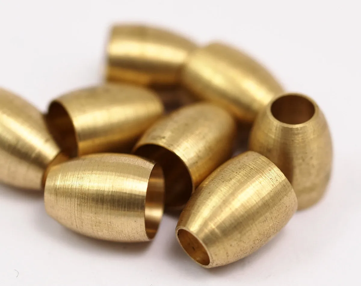 12 Raw Brass Industrial Long Tube Findings, (12x10x6 Mm) D0069