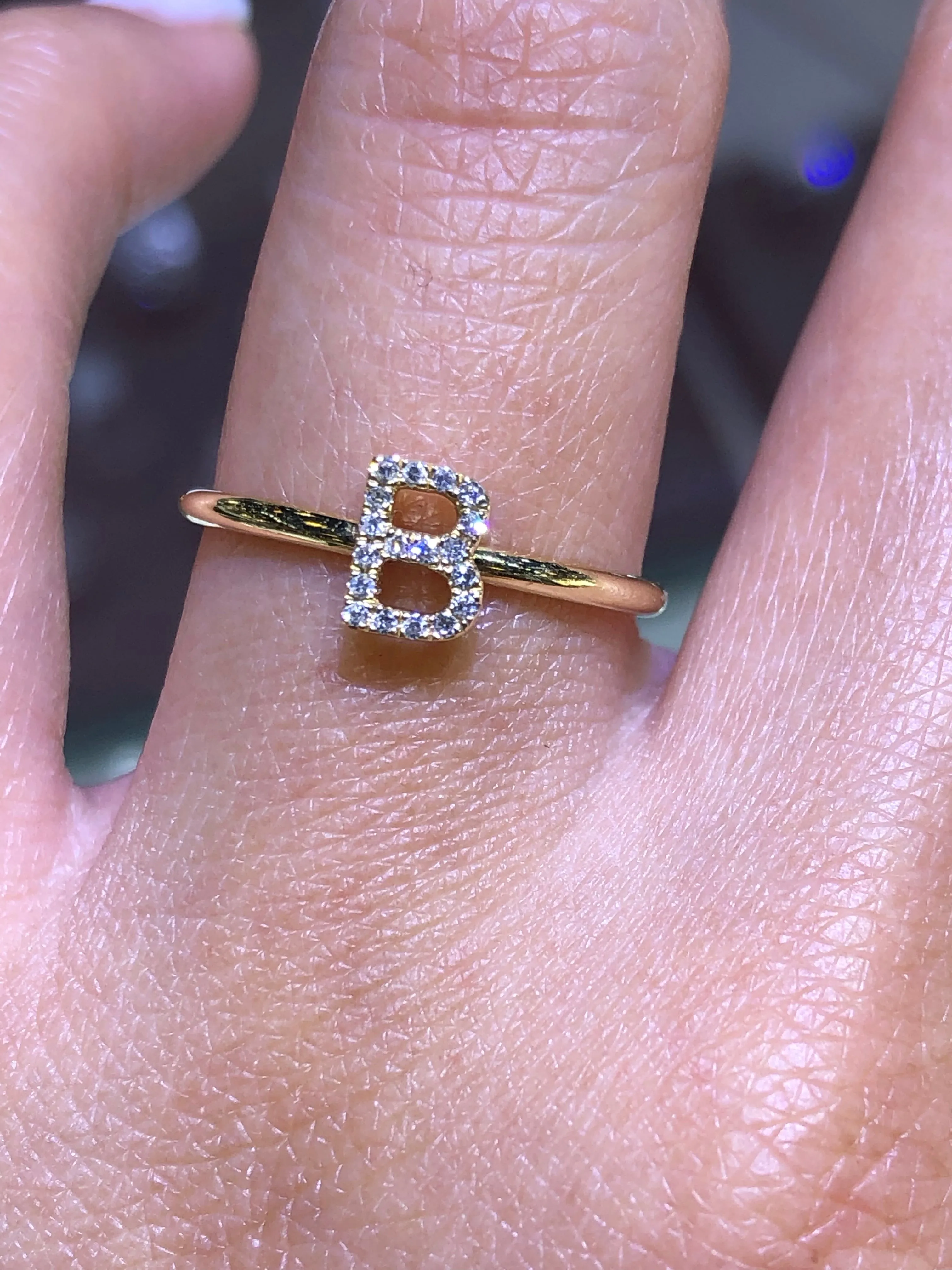 14K Gold Initial Personalized Ring