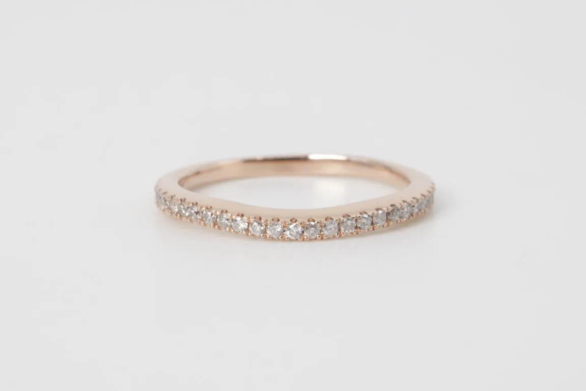 14k Rose Gold 0.27ctw Diamond Ring Size 6.75 (2.10g.)