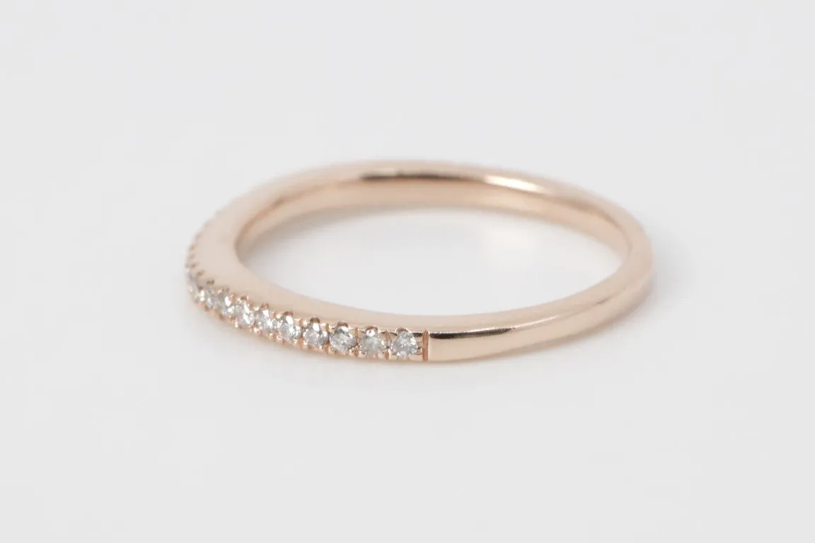 14k Rose Gold 0.27ctw Diamond Ring Size 6.75 (2.10g.)