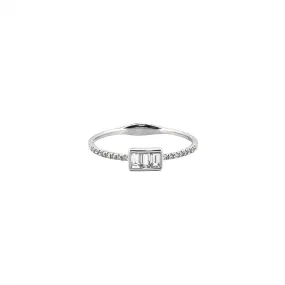 14K Triple Baguette Diamond Band