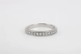 14k White Gold 0.15tcw Diamond Ring Band Size 6 (2.31g.)