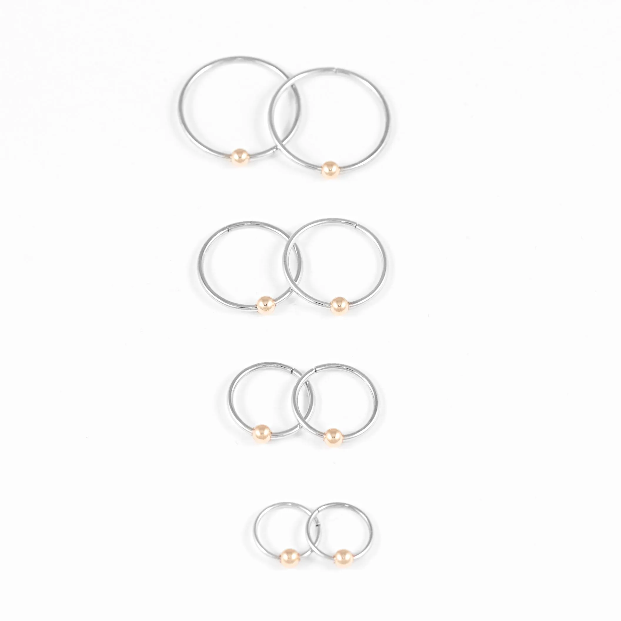 20mm Sleeper Hoop Earrings – 10k White Gold – Large