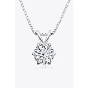 925 Sterling Silver 1 Carat Moissanite Pendant Necklace