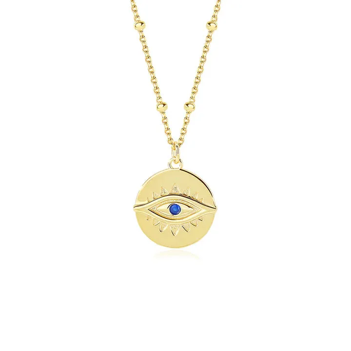 925/18k Vermeil Ball Chain with Evil Eye