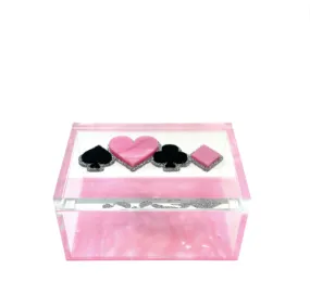 Acrylic Ace Heart Spade Diamond Pink Box