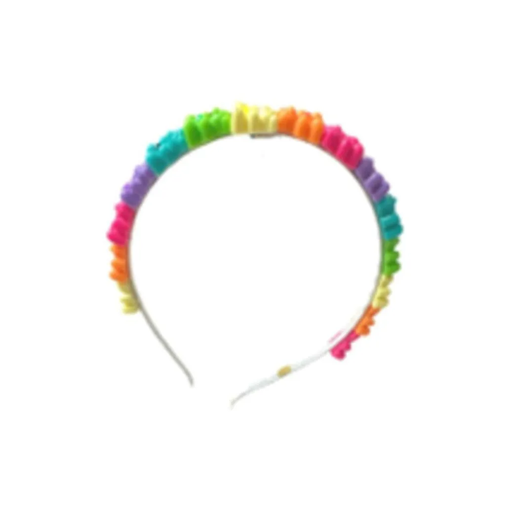 Bari Lynn Gummy Bear w/Crystals Thin Headband - Neon