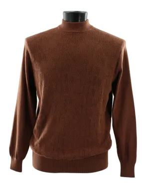 Bassiri L/S Mock Neck Sweater 638-Brown