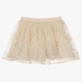 Beige Ruffle Tulle Skirt