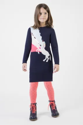 Billieblush Unicorn Tunic Girls Dress - Navy