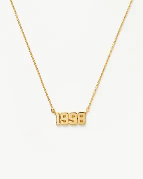 Birth Year Necklace  - Year 1998 | 18ct Gold Plated Vermeil