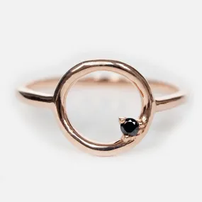 Black Diamond Open Circle Ring Silus