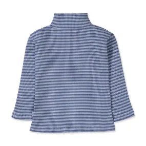 Blue striped High Neck