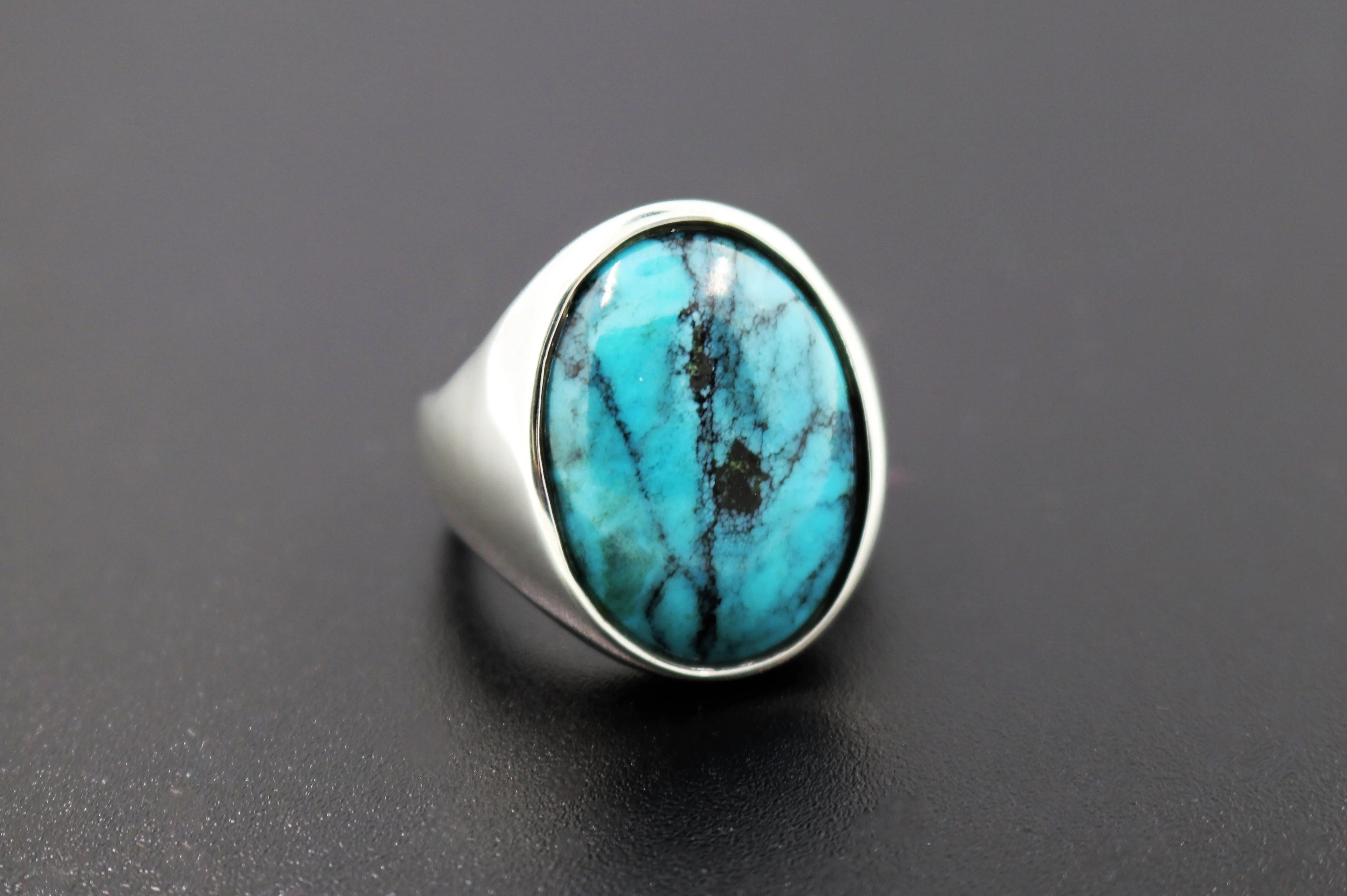 Blue Turquoise Oval Ring