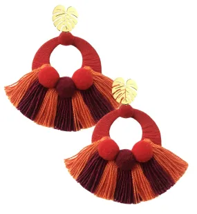 Burgundy Salpicon Earrings