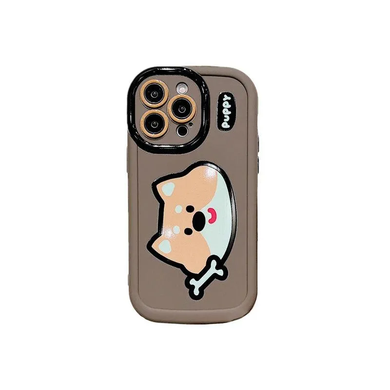 Cartoon Animal iPhone 15 Pro Max/14/13/11/12 Cute Phone Case with Portable Lanyard