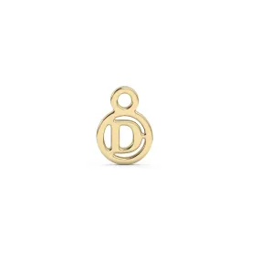 Circle Initial Charm - D | 10k Yellow Gold