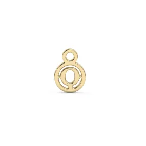 Circle Initial Charm - Q | 10k Yellow Gold