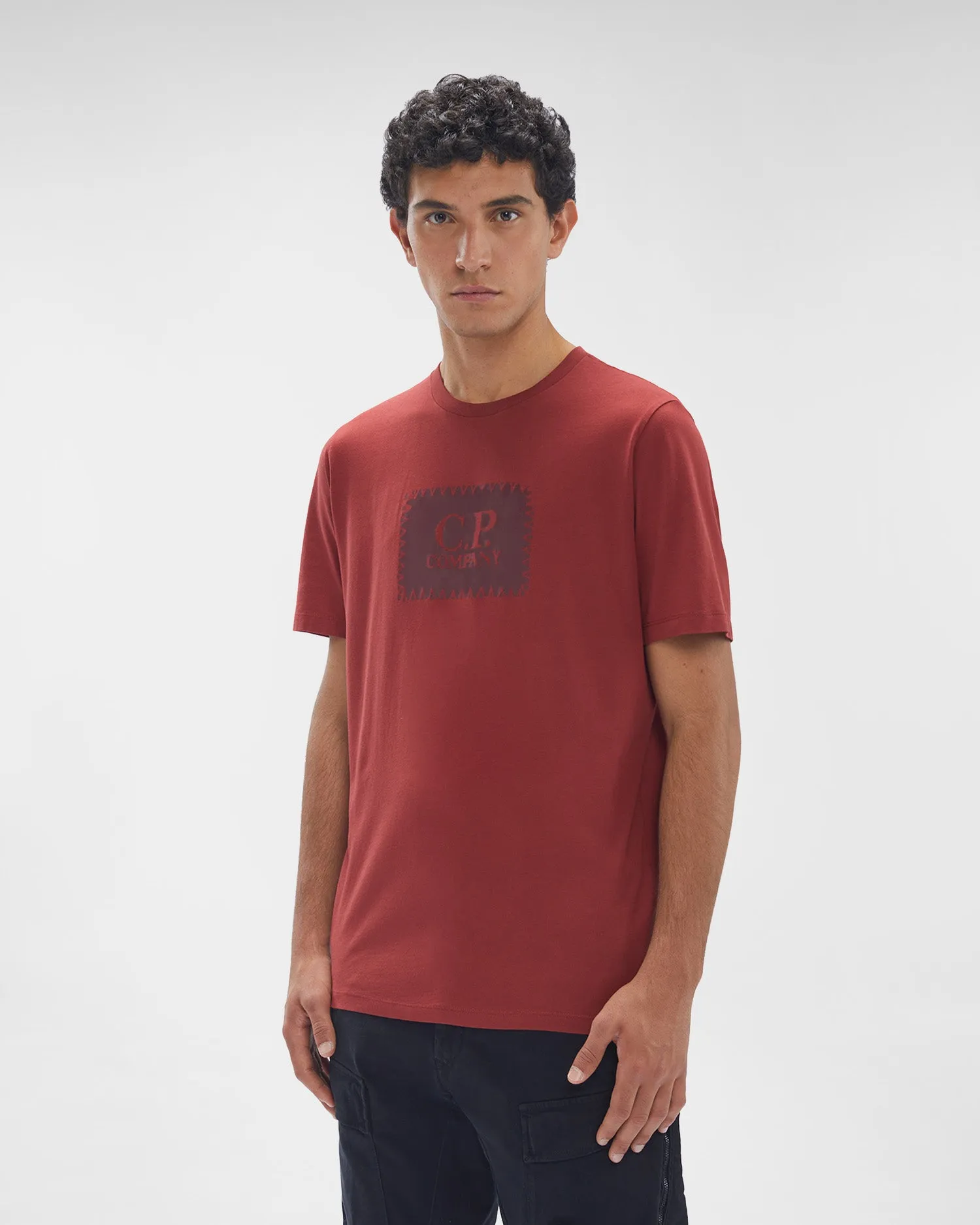 CP Company Label Logo T-Shirt Red