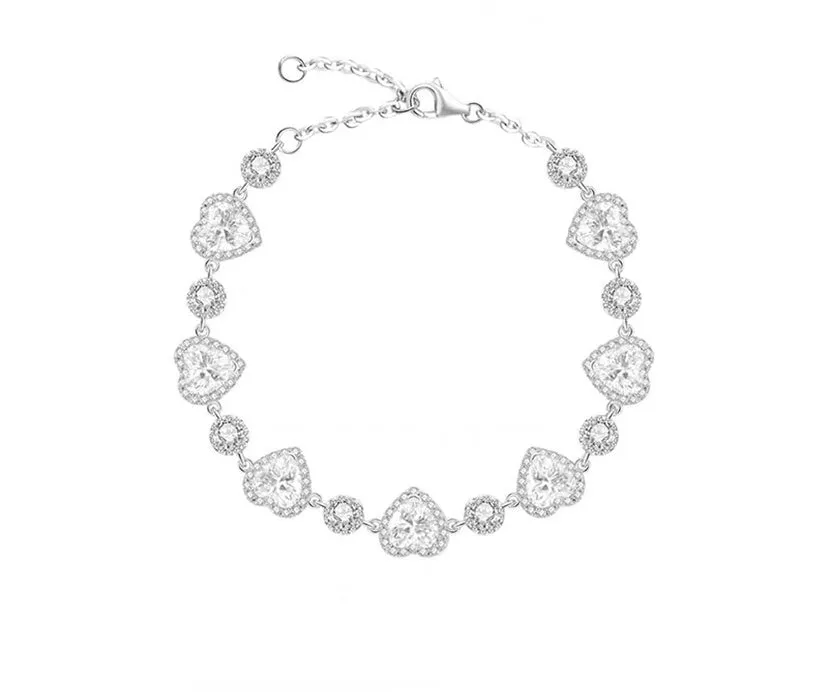 Cute Heart Bowknot Diamond Bracelet Heart Necklace - Kimi