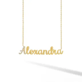 Diamond Accent Initial Name Necklace