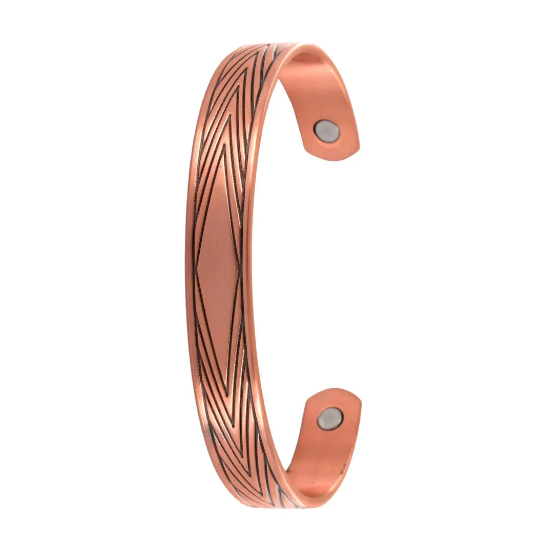 Diamond Pattern Copper Bangle