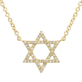 Diamond Star of David Necklace