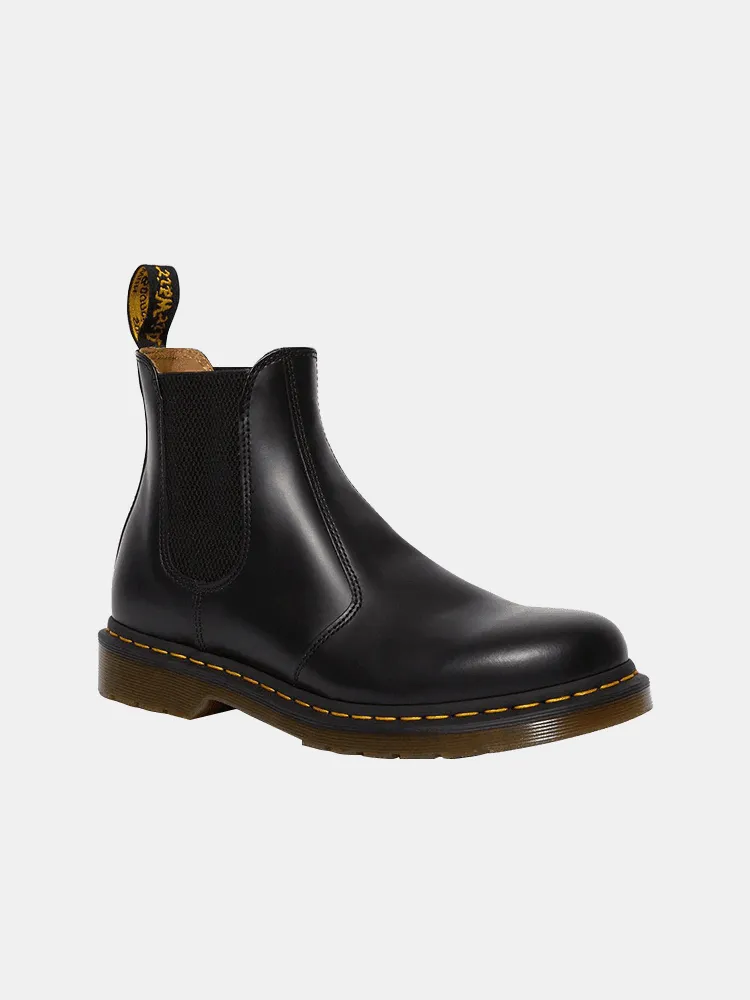 Dr Martens 2976 Chelsea Boot - Black Smooth / Yellow Stitch