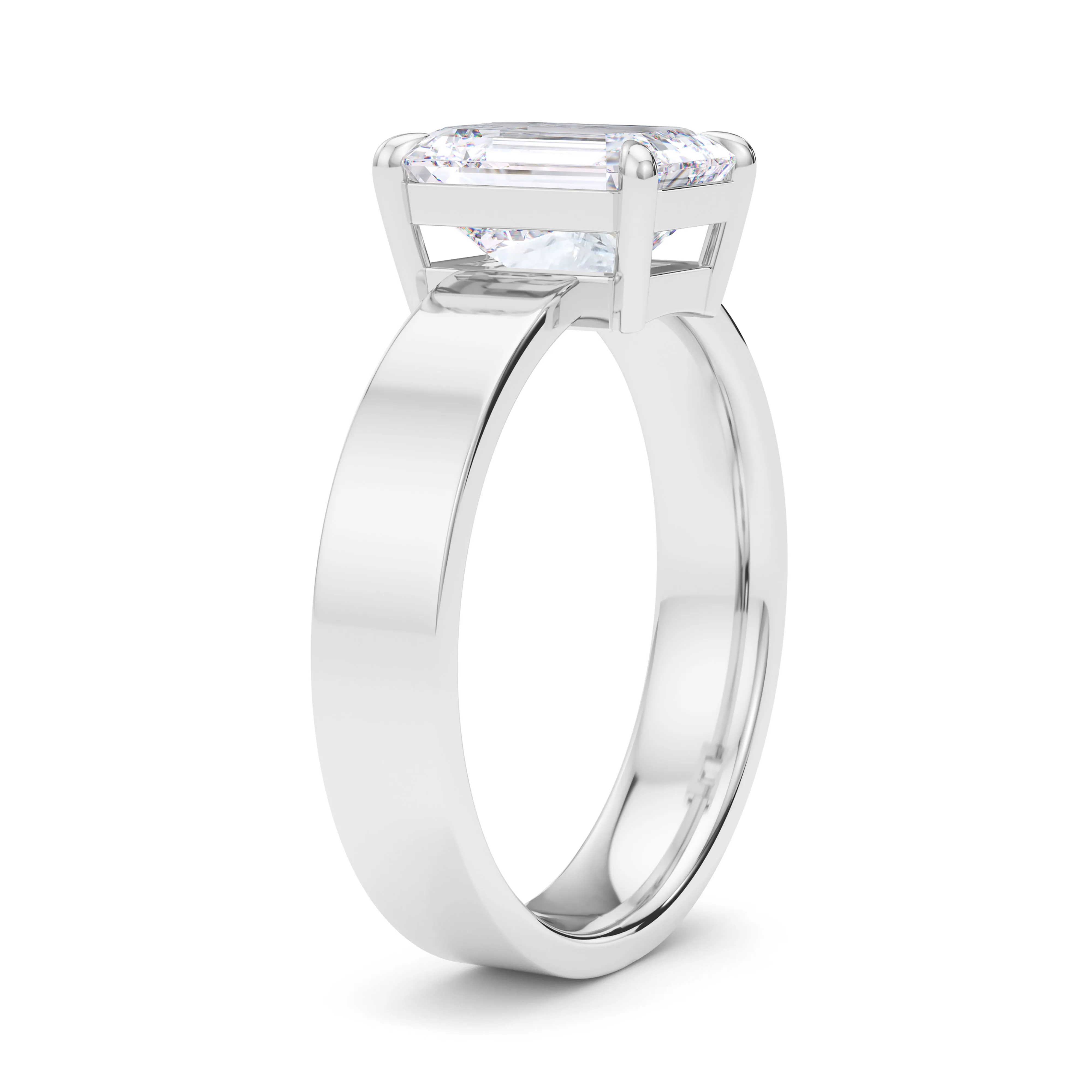 Emerald Cut Diamond Cigar Ring