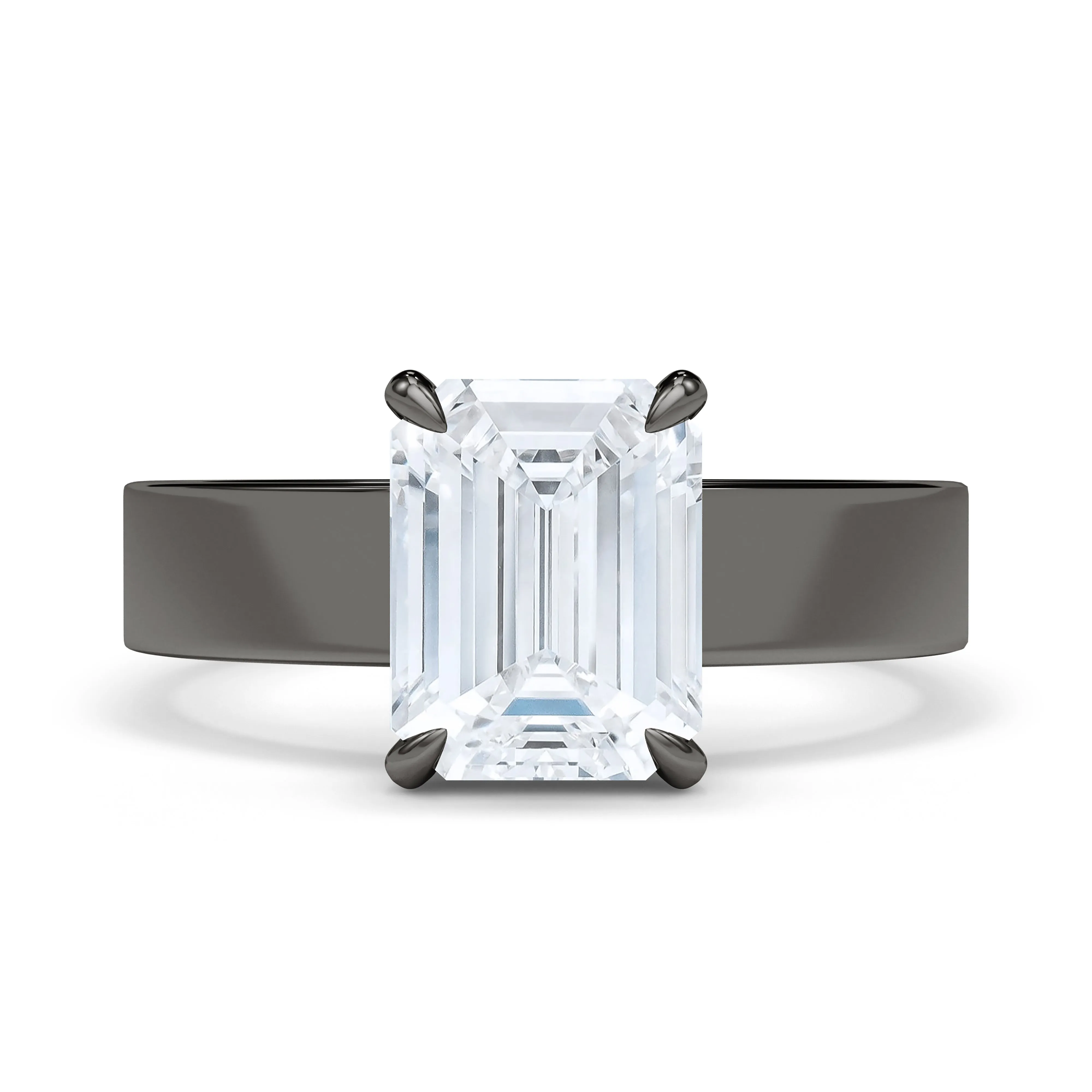 Emerald Cut Diamond Cigar Ring