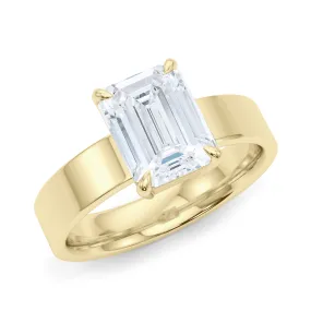 Emerald Cut Diamond Cigar Ring