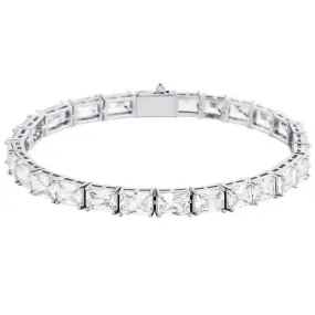 Emerald Cut Tennis Bracelet in White Gold