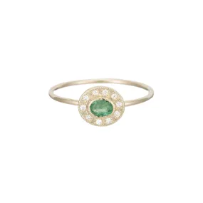 Emerald Halo Ring