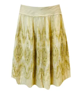 Ermanno Scervino Embroidered Ramie Skirt. Size 40IT