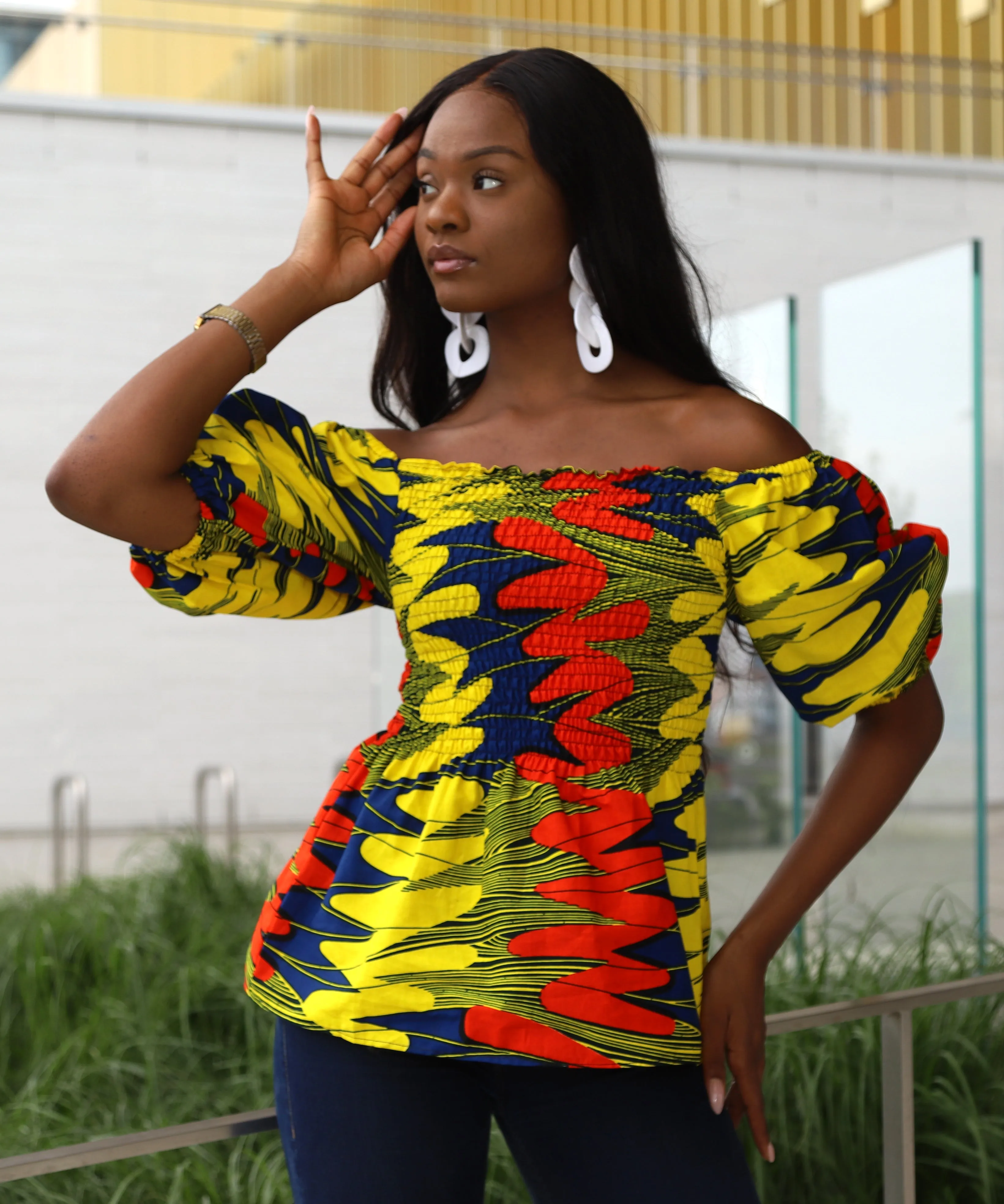 ESSUM African Print Women's Top