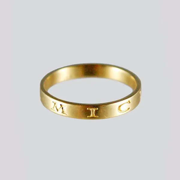 Gabriella Kiss 14k Band Ring Inscribed with Amicitia