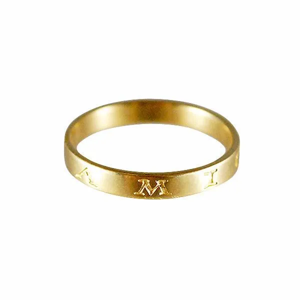 Gabriella Kiss 14k Band Ring Inscribed with Amicitia