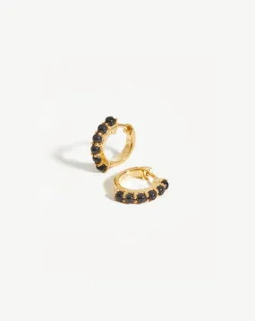 Gemstone Huggies | 18ct Gold Plated Vermeil/Black Onyx