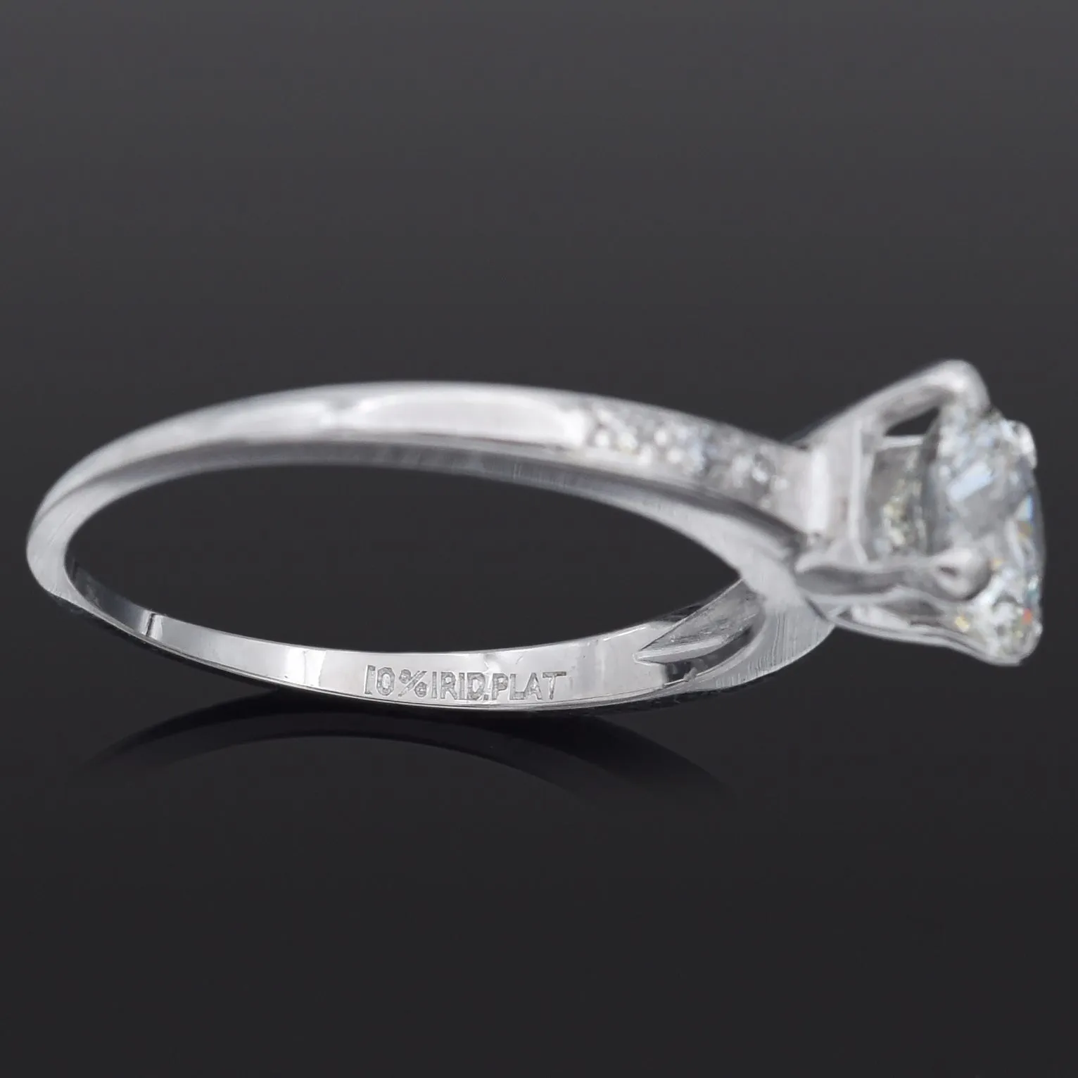 GIA Certified 1.12Ct Round Brilliant J I1 Center Diamond Platinum Ring 1.21 TCW