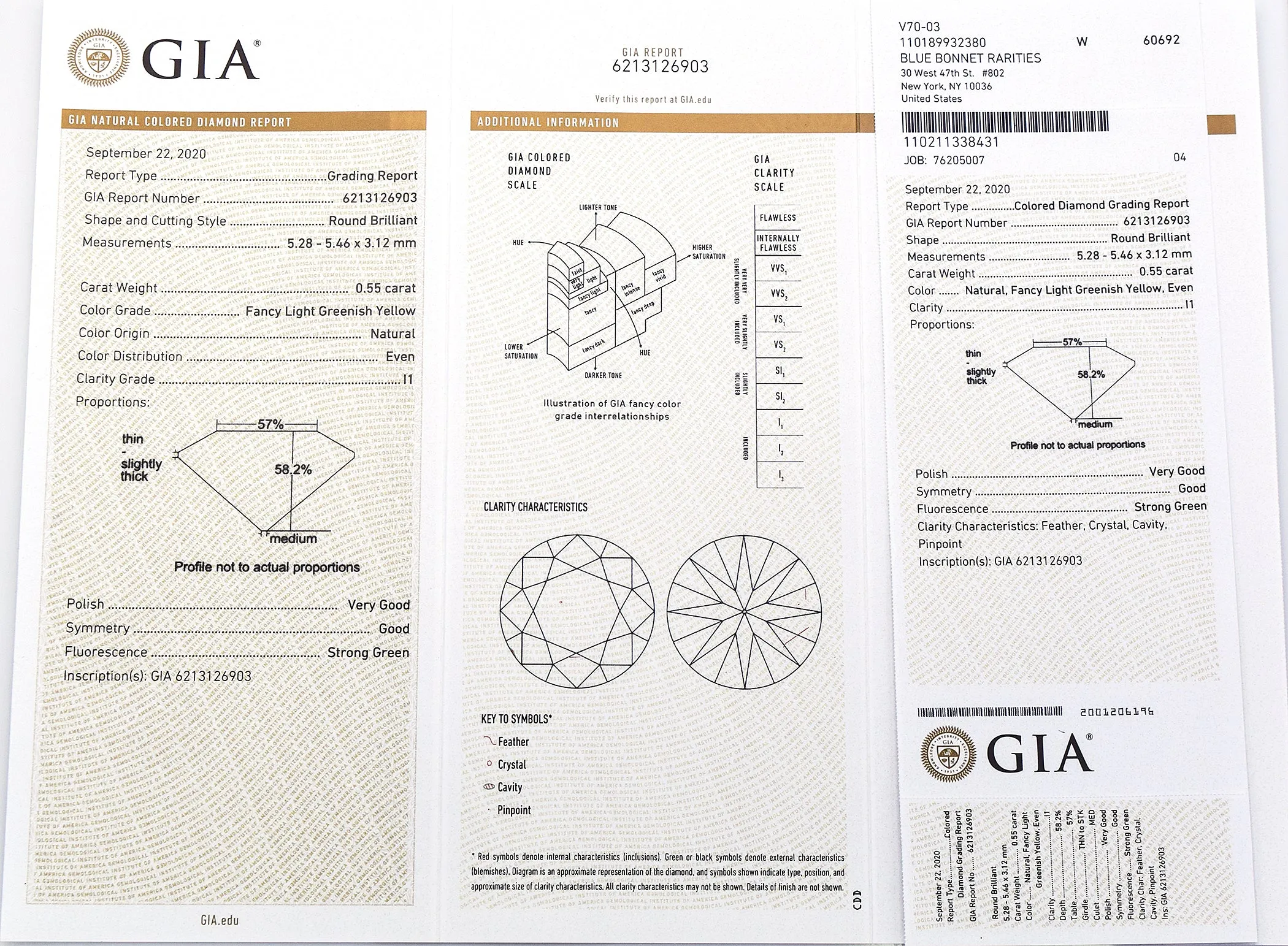 GIA Certified Platinum 0.55 Ct Fancy Light Greenish Yellow Diamond Band Ring