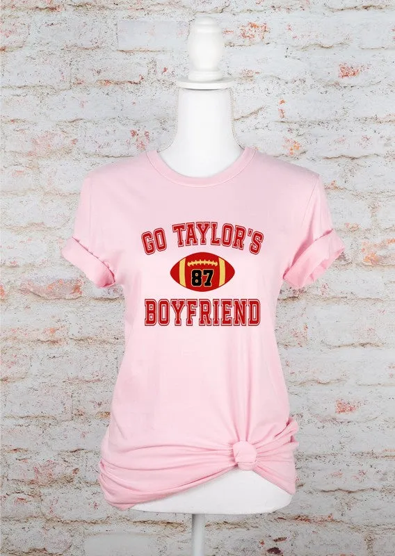 Go Taylor's Boyfriend Football Graphic Tee