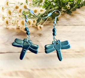 Haematite Dragonfly Earrings