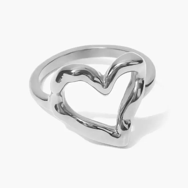 Hammered Heart Ring