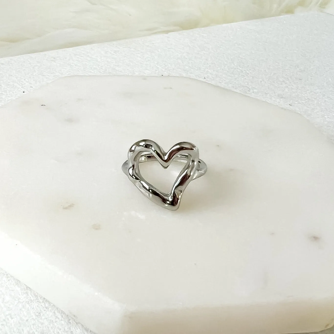 Hammered Heart Ring