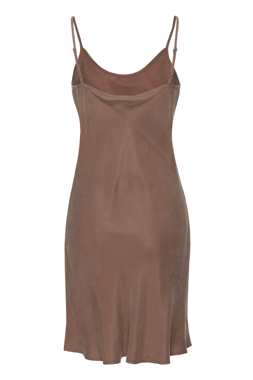 Holiday Fling Nutmeg Cupro Bias Slip Mini Dress