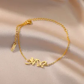 Initial Butterfly Anklet