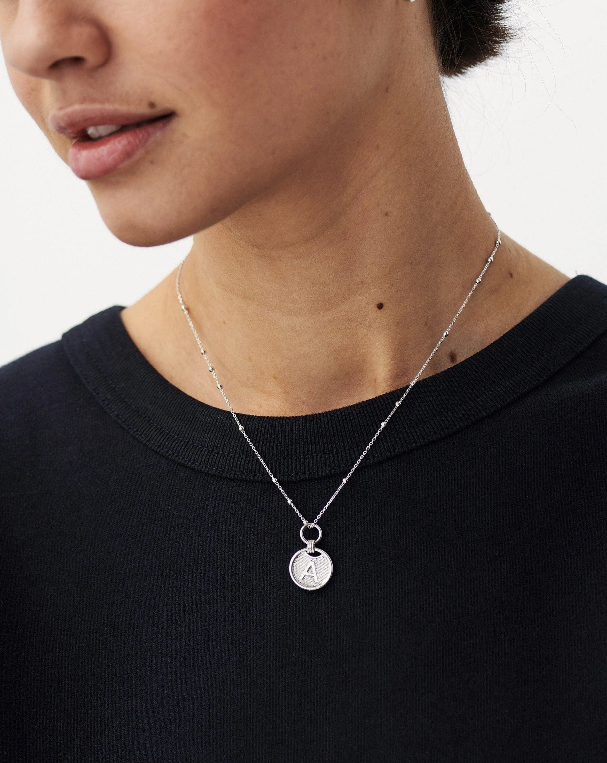 Initial Pendant Necklace  - Initial R | Sterling Silver