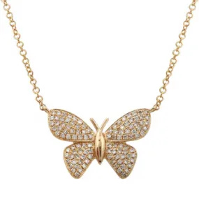 Large Butterfly Diamond Necklace